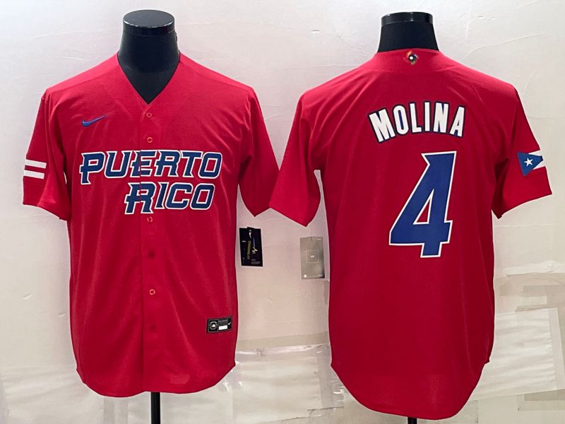 Men 2023 World Cub 4 Molina Red Nike MLB Jersey9